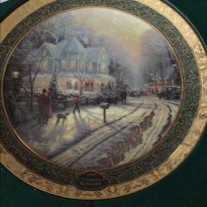 THOMAS KINKADE 1999 HOLIDAY GATHERING COLLECTOR PLATE NEW IN BOX-  COA